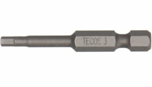 Tecos Bits 3mm Sekskant L50mm 1/4" S2 Stål  3pk