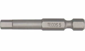 Tecos Bits 5mm Sekskant L50mm 1/4" S2 Stål  3pk