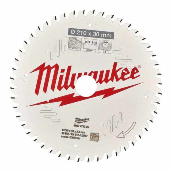 Milwaukee Sagblad 210x30x2,8 48T CSB TS W til bordsag - Bilde 2