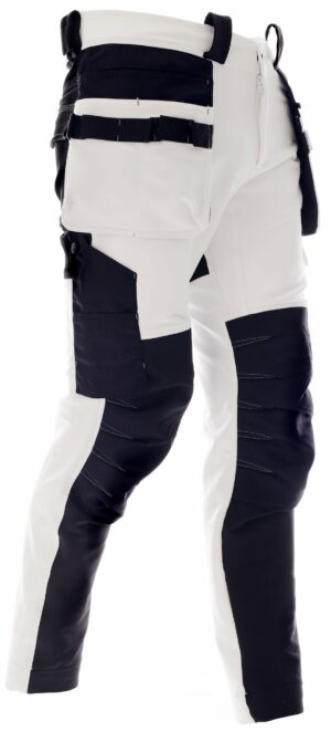 Norlight Malerbukse Tora m/håndverkslommer Unisex Fullstretch Hvit