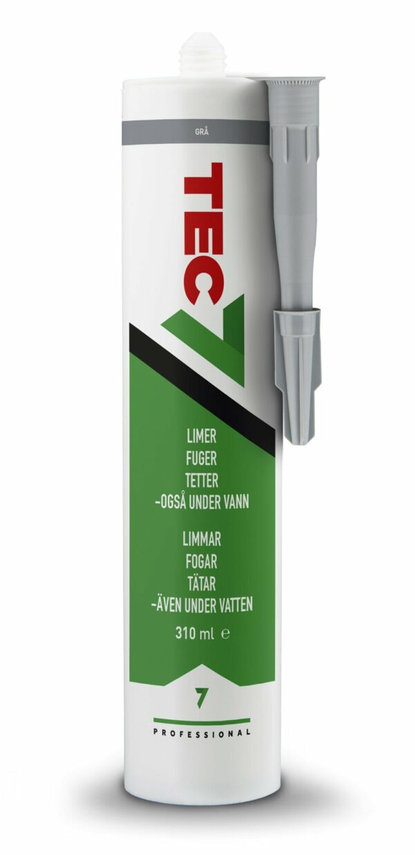 Tec7 Fugemasse Grå 310ml  (12 stk i kart)